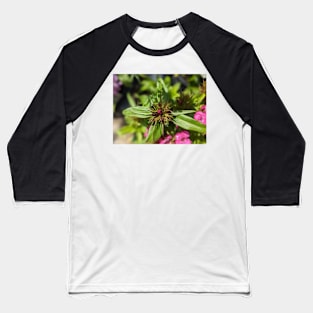 Pink Spiky Flower Bud Baseball T-Shirt